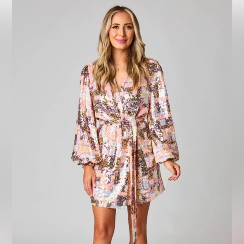 Buddy Love sequin wrap dress